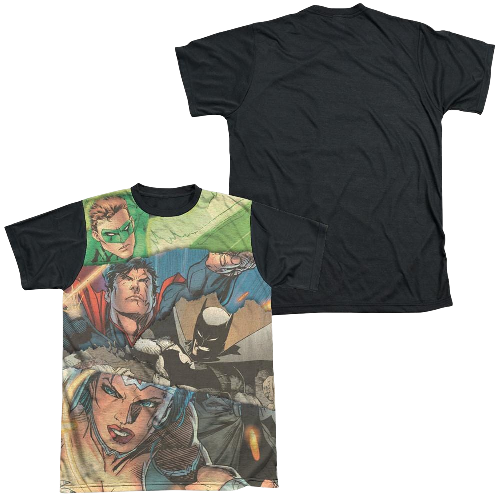 Justice League Torn Men's Black Back T-Shirt Men's Black Back T-Shirt Justice League