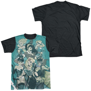 Justice League Bombshell Group men's black back t-shirt