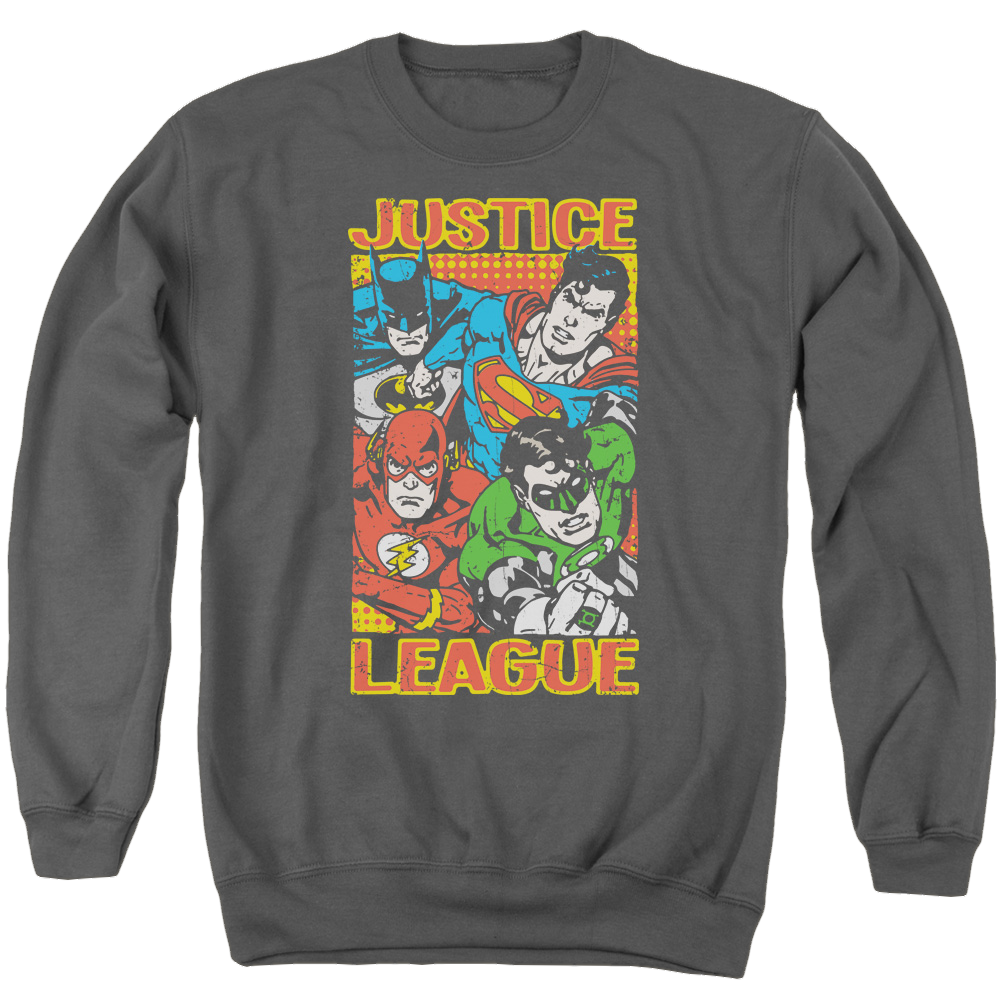 Justice League Hero Mashup Men's Crewneck Sweatshirt Men's Crewneck Sweatshirt Justice League