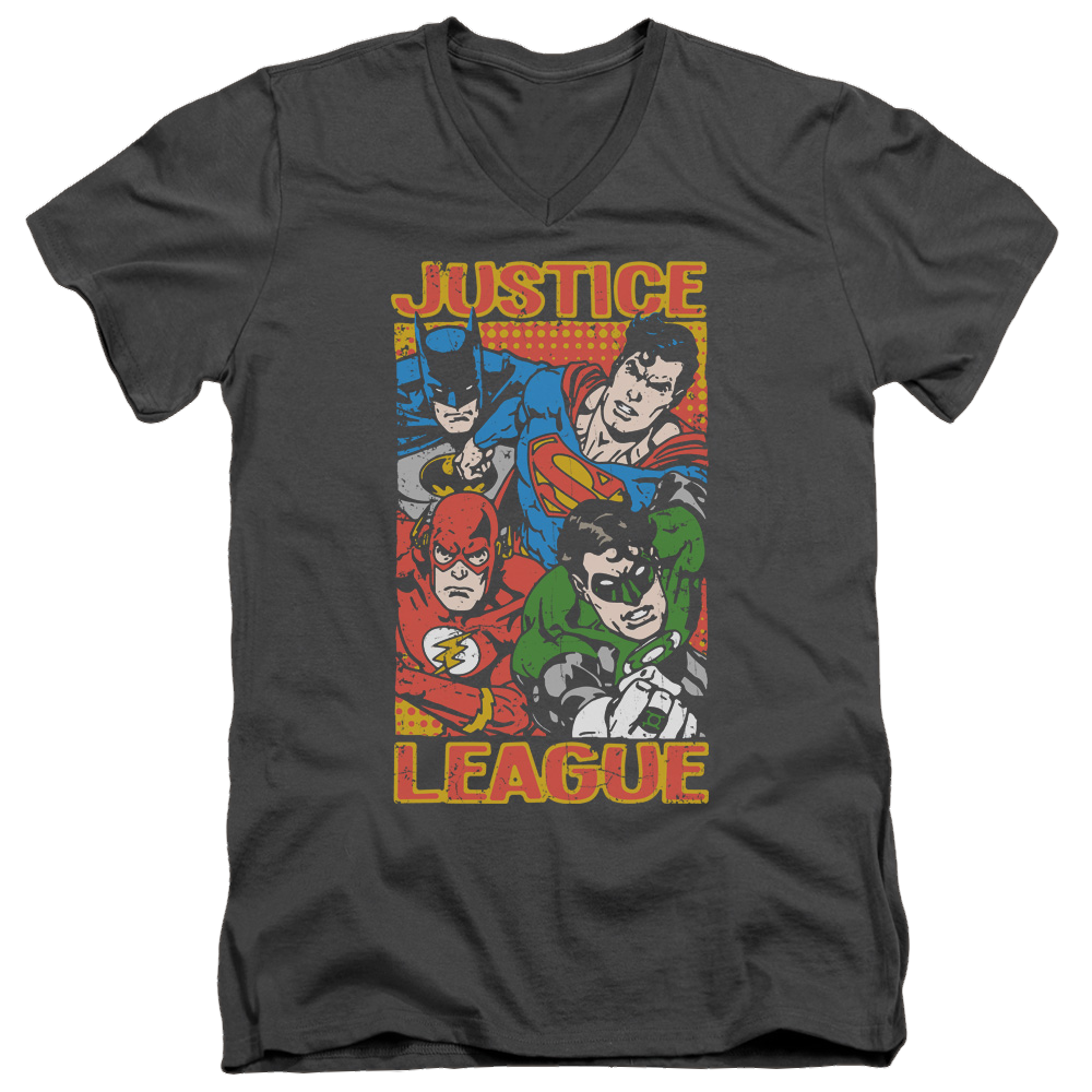 Justice League Hero Mashup Men's V-Neck T-Shirt Men's V-Neck T-Shirt Justice League