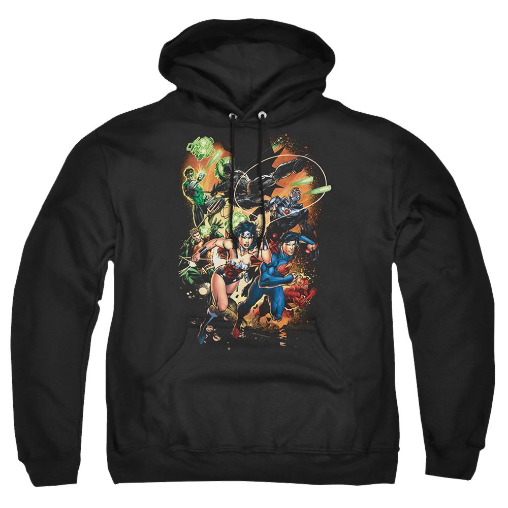 Justice League Battle Ready Pullover Hoodie Pullover Hoodie Justice League