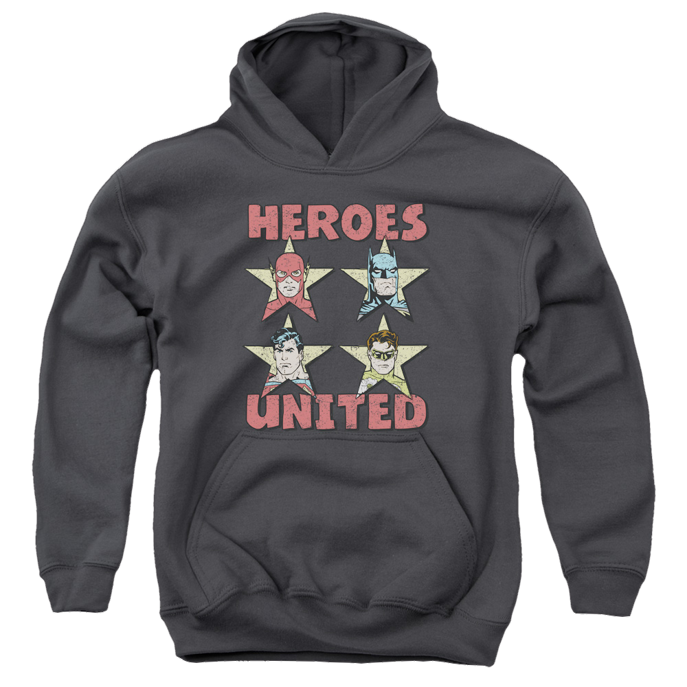 Justice League United Stars - Youth Hoodie Youth Hoodie (Ages 8-12) Justice League