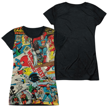Justice League Classic Collage Juniors Black Back T-Shirt Juniors Black Back T-Shirt Justice League