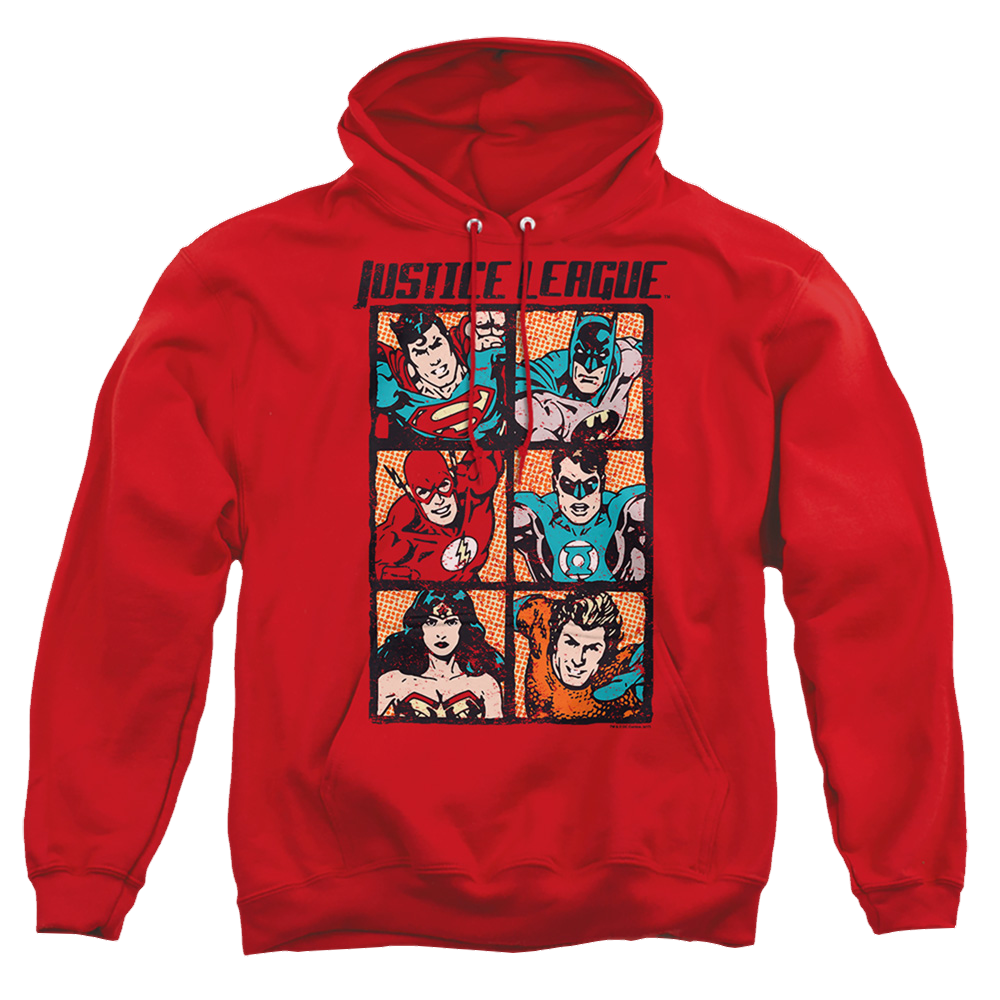 Justice League Rough Panels Pullover Hoodie Pullover Hoodie Justice League