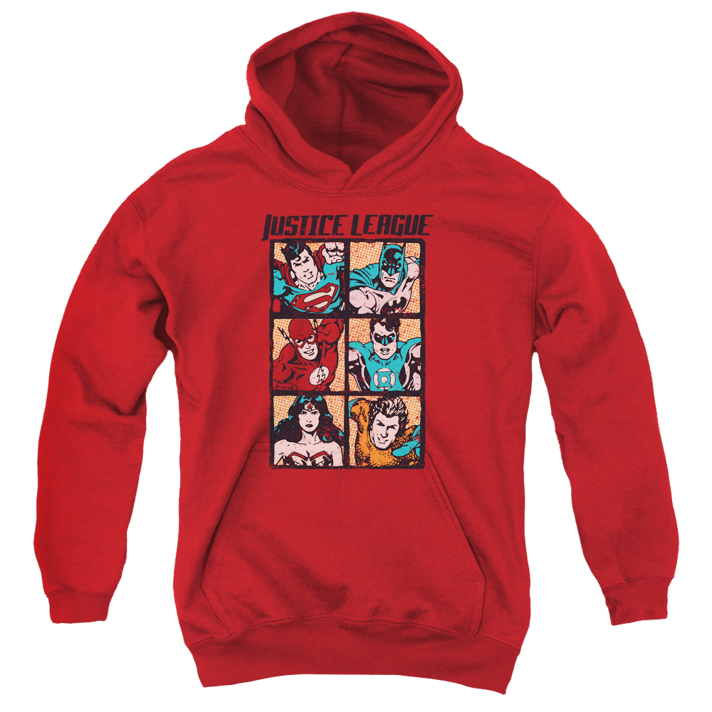 Justice League Rough Panels - Youth Hoodie Youth Hoodie (Ages 8-12) Justice League