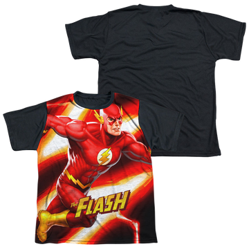 The Flash Speed Bolt youth black back t-shirt for ages 8 to 12