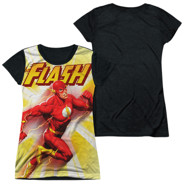The Flash Motion Blur juniors black back t-shirt