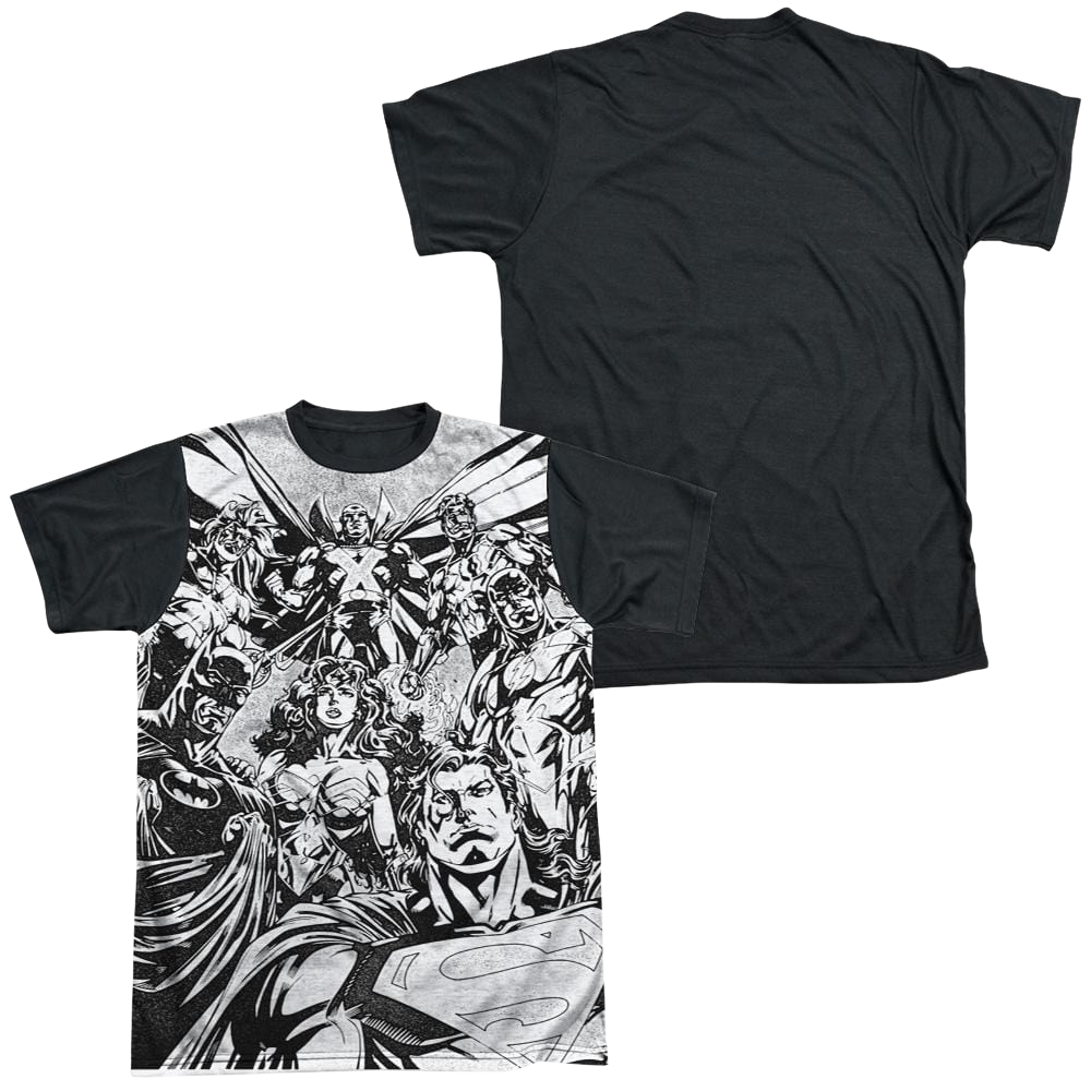 Justice League Graphic Gathering Men's Black Back T-Shirt Men's Black Back T-Shirt Justice League