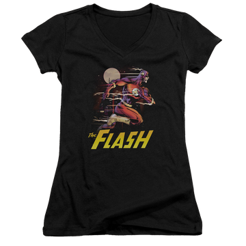 Flash, The City Run - Juniors V-Neck T-Shirt Juniors V-Neck T-Shirt The Flash