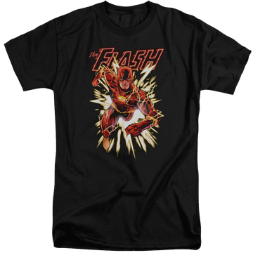 Black men's tall fit t-shirt with Flash Glow graphic