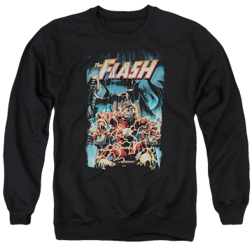 Black men's crewneck sweatshirt with The Flash Electric Chair graphic