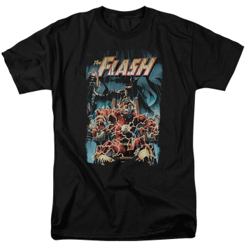 Black men's regular fit t-shirt with The Flash Electric Chair graphic