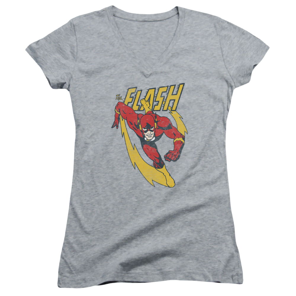 Flash, The Lightning Trail - Juniors V-Neck T-Shirt Juniors V-Neck T-Shirt The Flash