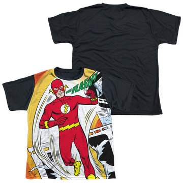 The Flash Filmstrip youth black back t-shirt for ages 8 to 12