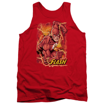 Red men's tank with Flash Lightning graphic