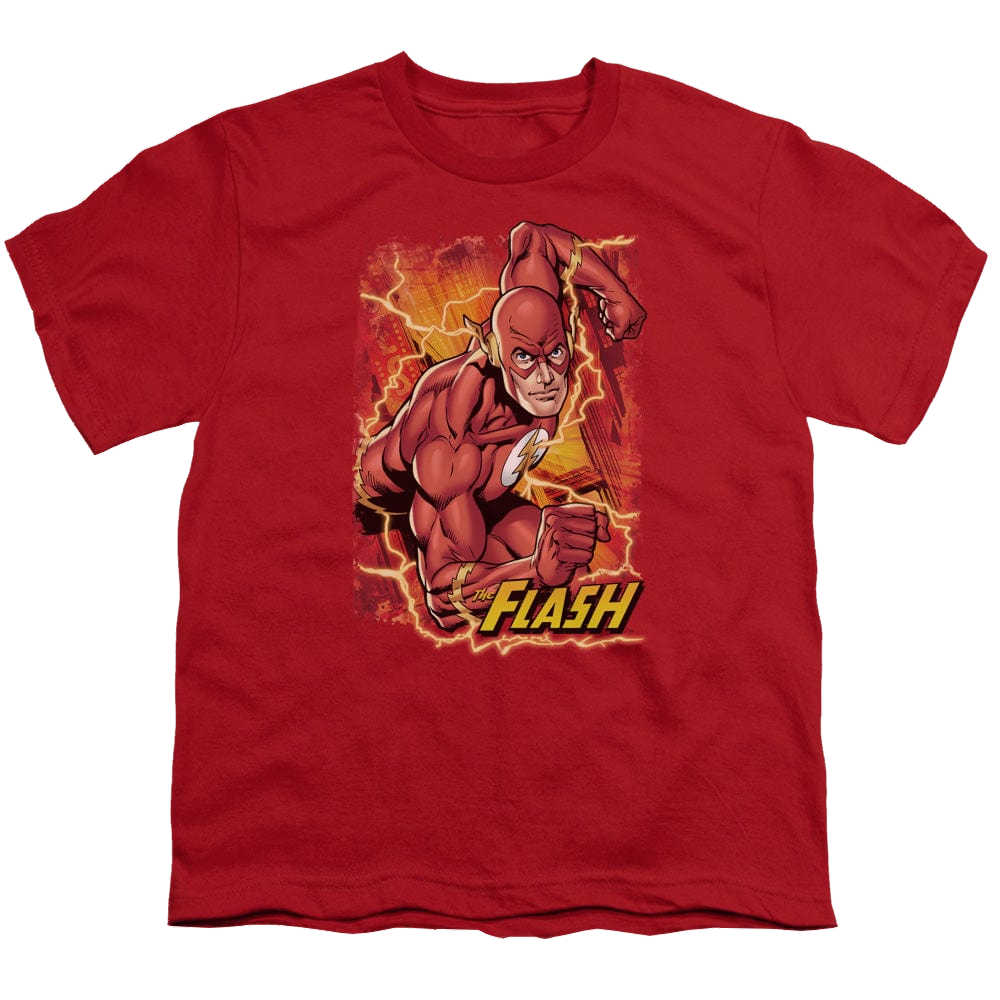 Flash, The Flash Lightning - Youth T-Shirt Youth T-Shirt (Ages 8-12) The Flash