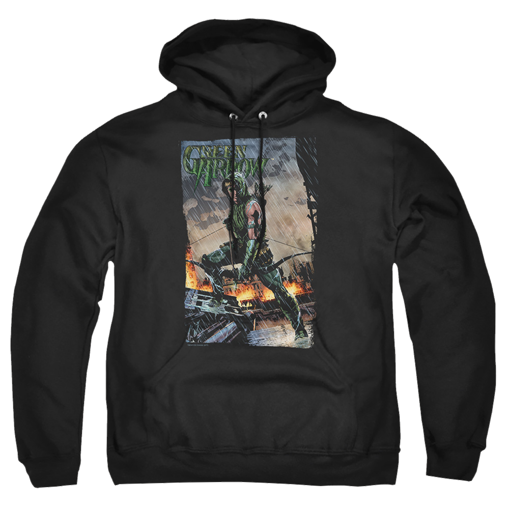 Green Arrow Fire And Rain - Pullover Hoodie Pullover Hoodie Green Arrow