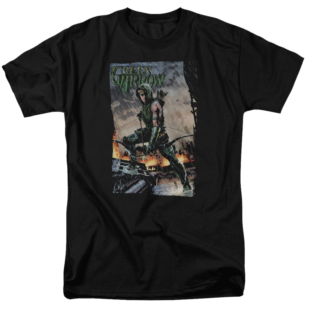 Green Arrow Fire And Rain - Men's Regular Fit T-Shirt Men's Regular Fit T-Shirt Green Arrow