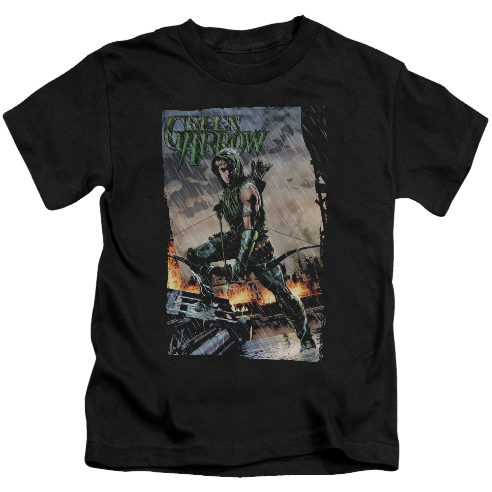 Green Arrow Fire And Rain - Kid's T-Shirt Kid's T-Shirt (Ages 4-7) Green Arrow