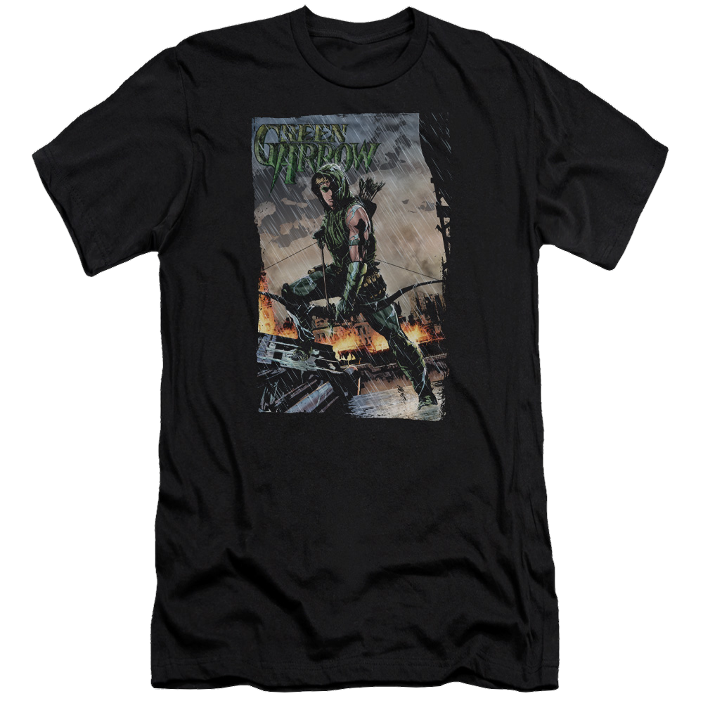 Green Arrow Fire And Rain - Men's Premium Slim Fit T-Shirt Men's Premium Slim Fit T-Shirt Green Arrow