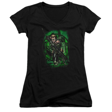 Green Arrow In My Sight - Juniors V-Neck T-Shirt Juniors V-Neck T-Shirt Green Arrow