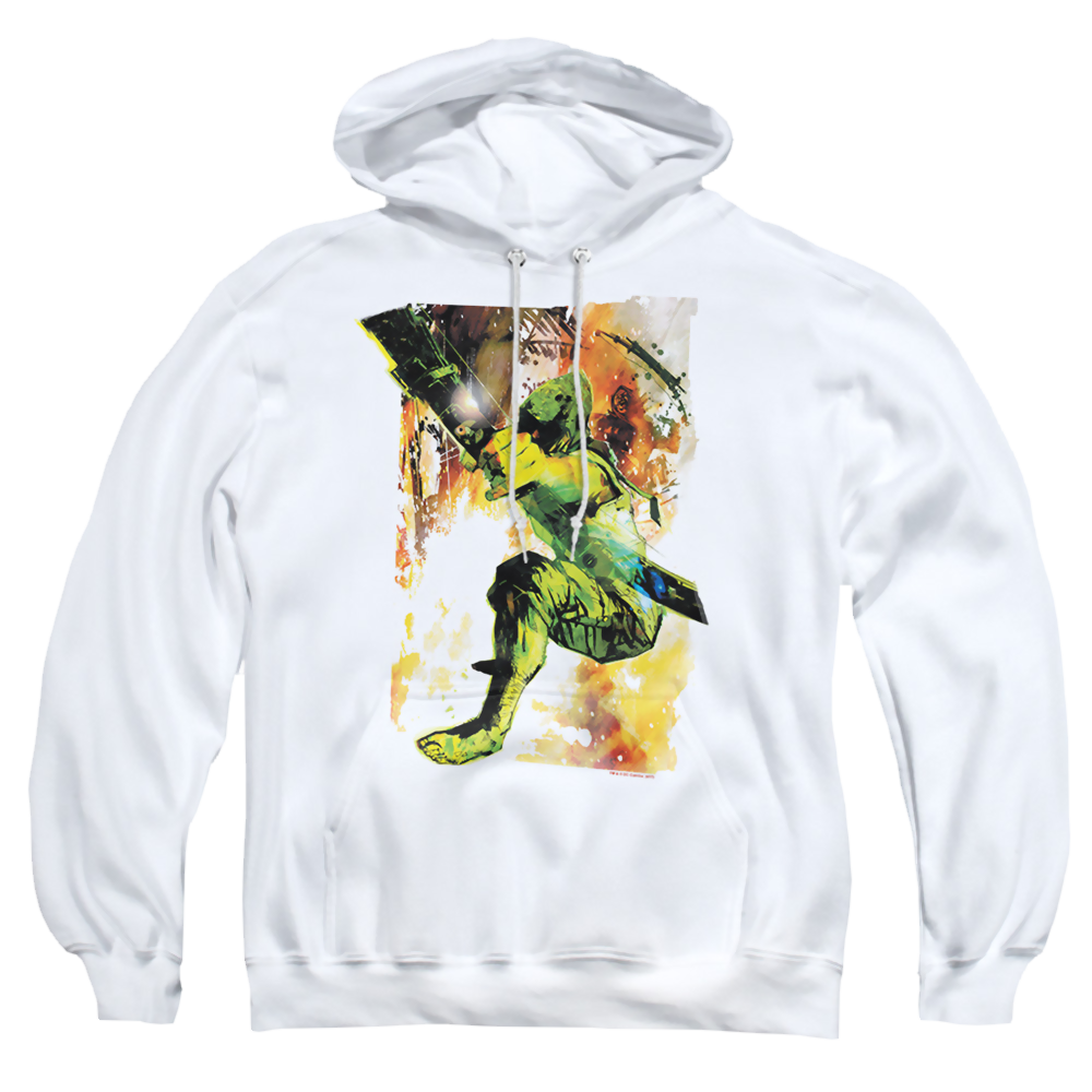 Green Arrow Painted Archer - Pullover Hoodie Pullover Hoodie Green Arrow