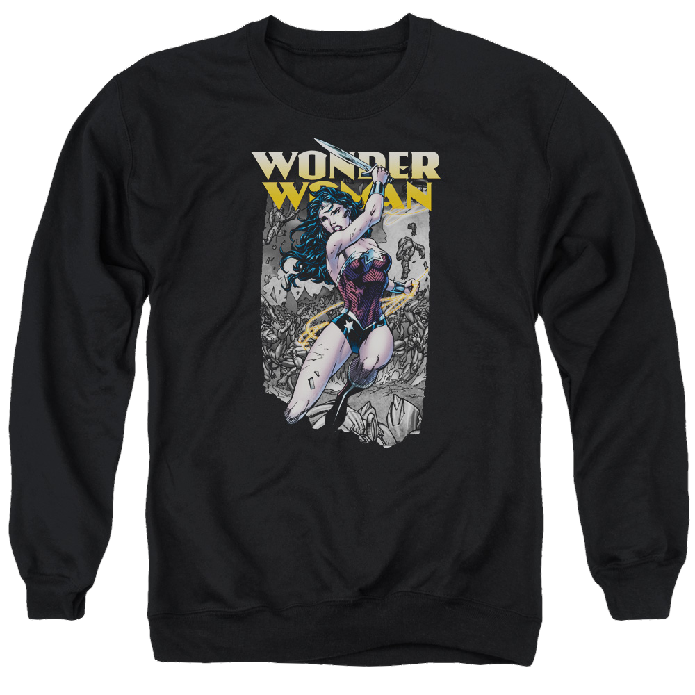 Justice League Wonder Slice Men's Crewneck Sweatshirt Men's Crewneck Sweatshirt Wonder Woman