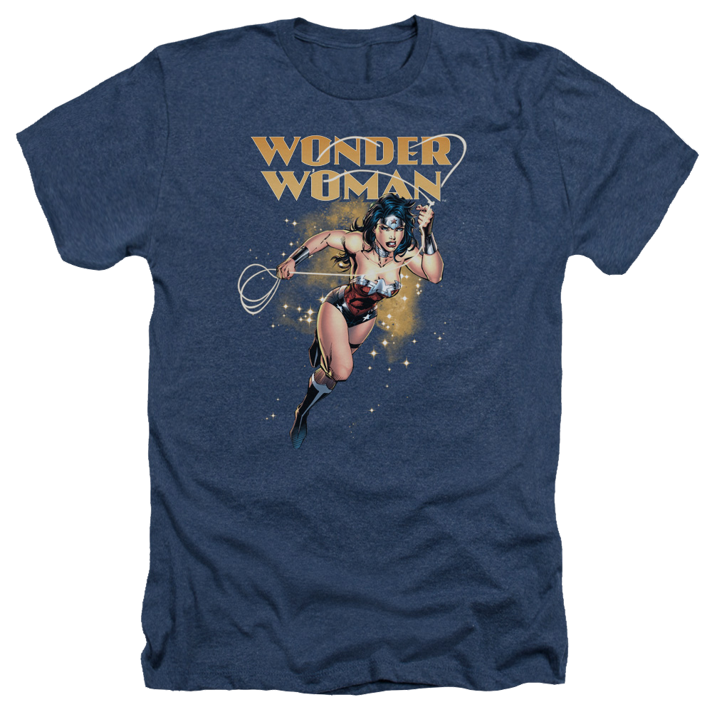 Justice League Star Lasso Men's Heather T-Shirt Men's Heather T-Shirt Wonder Woman