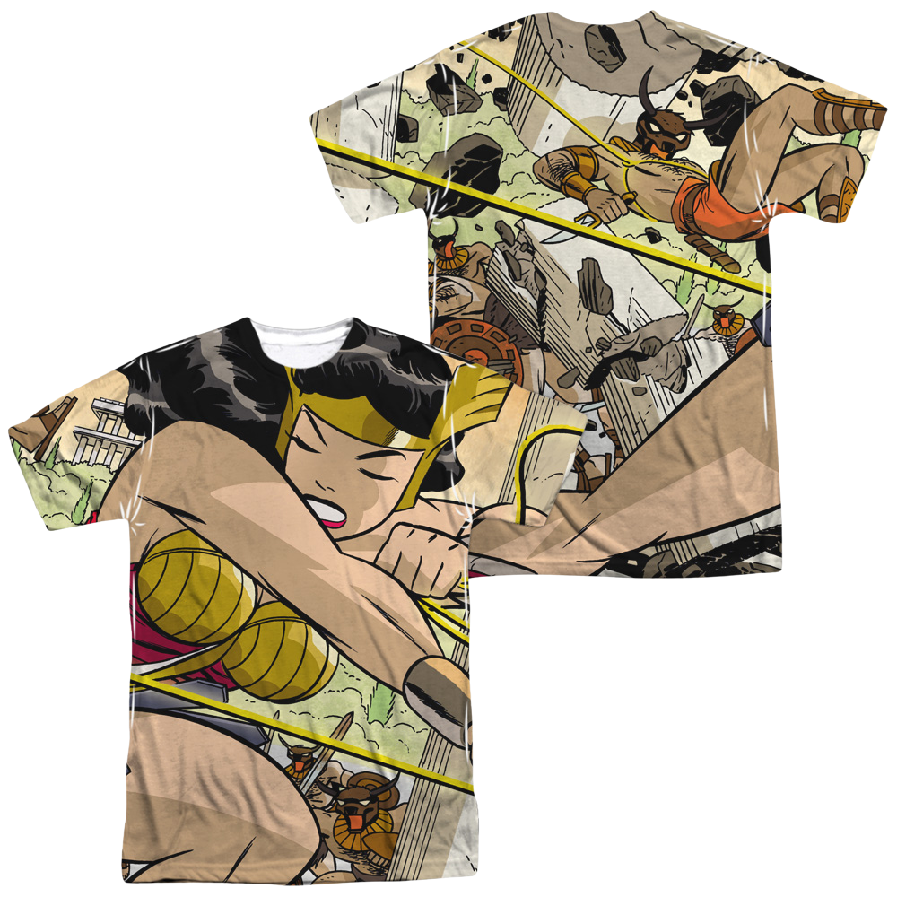 Justice League Minotaur Battle Men's All Over Print T-Shirt Men's All-Over Print T-Shirt Wonder Woman
