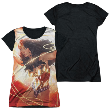 Justice League Wonder Glow Juniors Black Back T-Shirt Juniors Black Back T-Shirt Wonder Woman