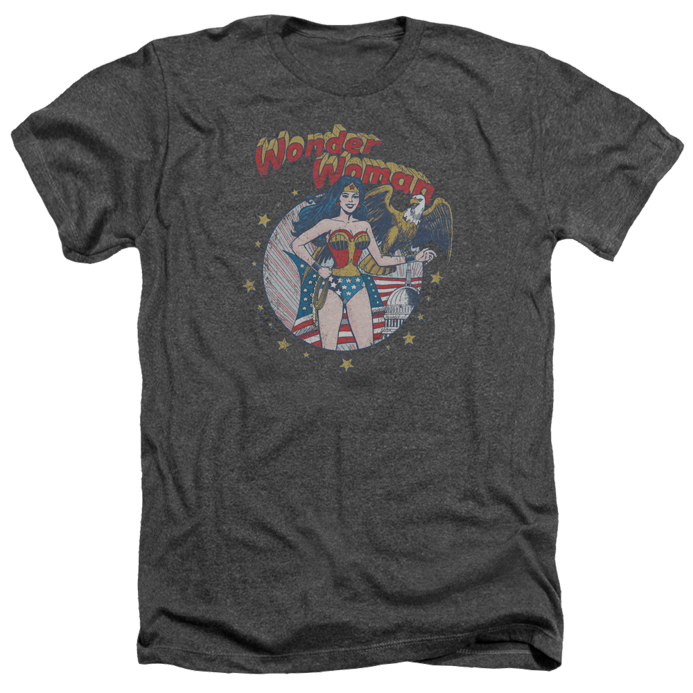 Justice League At Your Service Men's Heather T-Shirt Men's Heather T-Shirt Wonder Woman