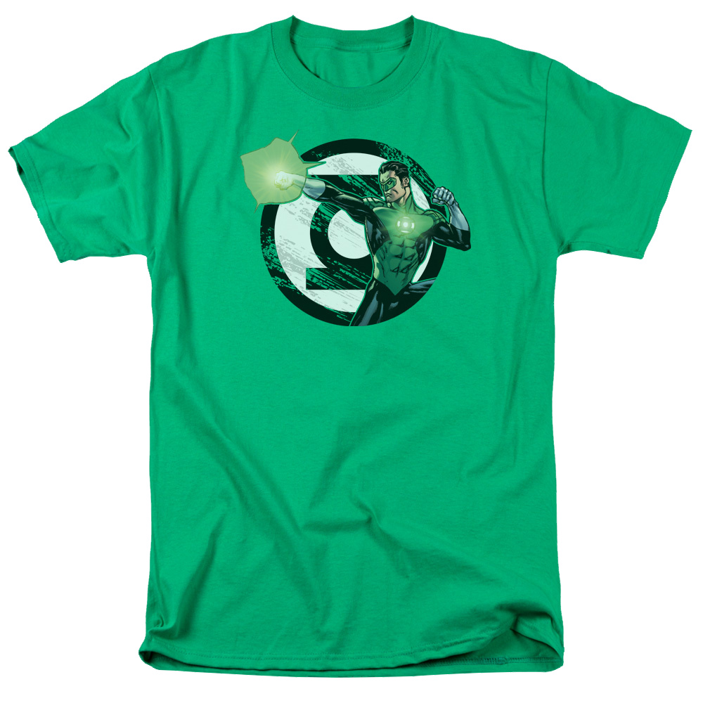 Justice League Blasting Logo Men's Regular Fit T-Shirt Men's Regular Fit T-Shirt Green Lantern