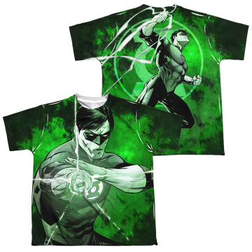 Green Lantern Charging youth all-over print t-shirt for ages 8 to 12