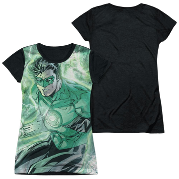 Green Lantern Green Lightning juniors black back t-shirt