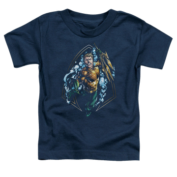 Navy toddler t-shirt with Aquaman Thrashing graphic