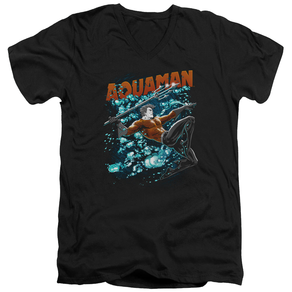 Aquaman Aqua Bubbles - Men's V-Neck T-Shirt Men's V-Neck T-Shirt Aquaman