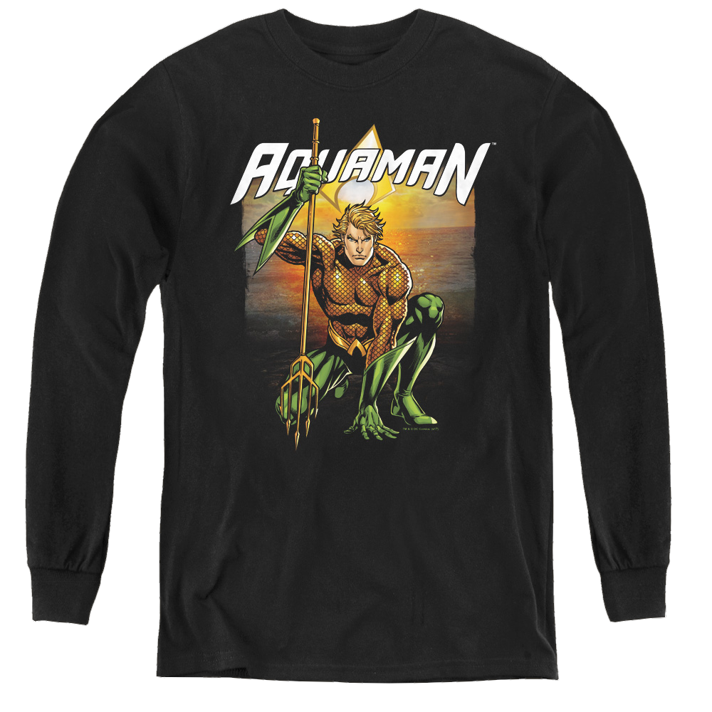 Aquaman Beach Sunset - Youth Long Sleeve T-Shirt Youth Long Sleeve T-Shirt Aquaman
