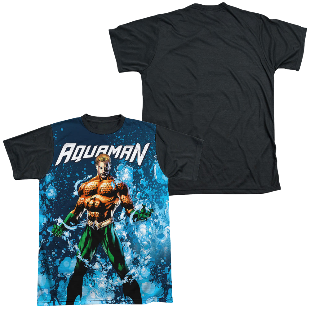 Aquaman Bubbles Everywhere - Men's Black Back T-Shirt Men's Black Back T-Shirt Aquaman