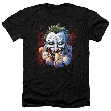 Charcoal men's heather t-shirt with Joker Doll Heads graphic