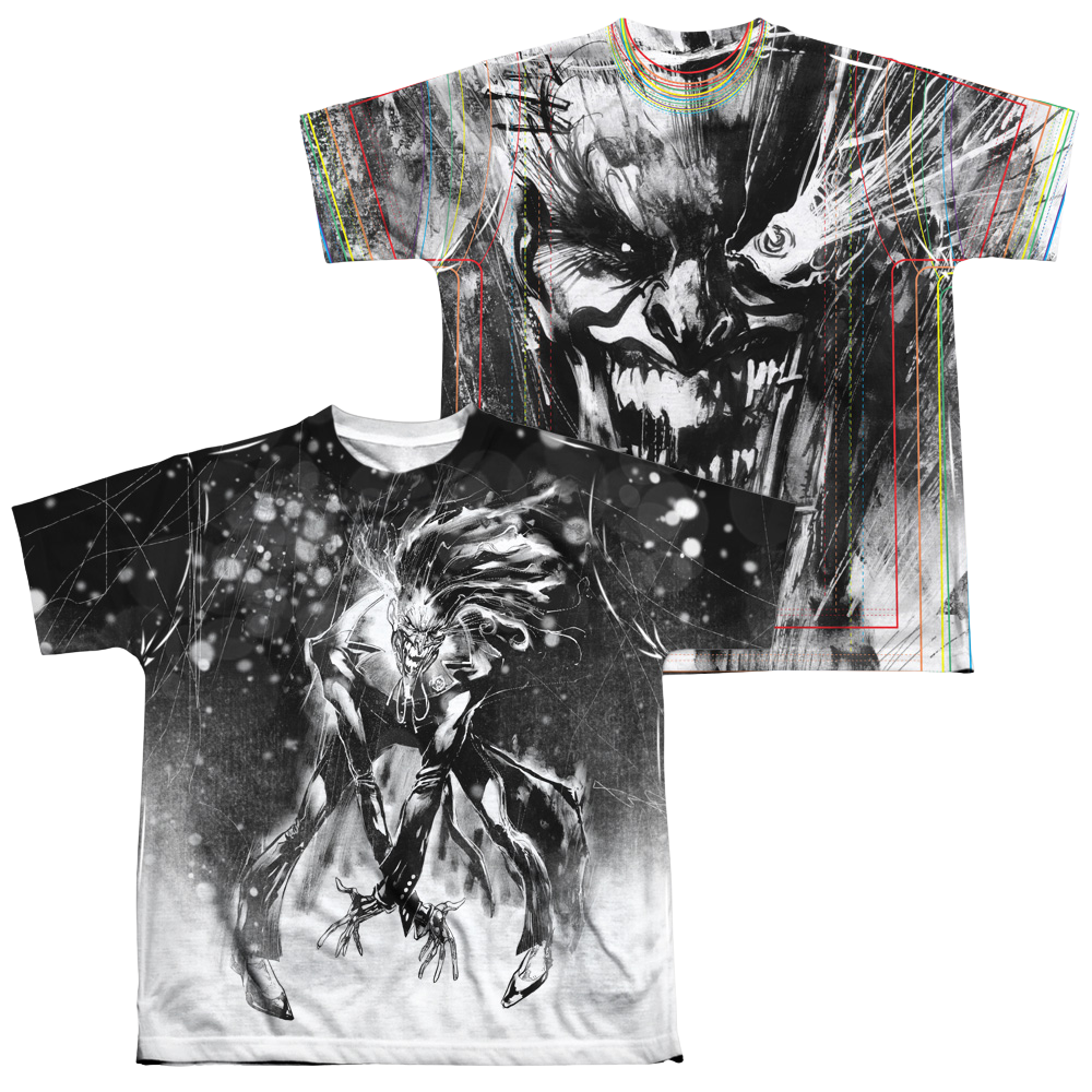 Joker, The Sketchy Joker (Front/Back Print) - Youth All-Over Print T-Shirt Youth All-Over Print T-Shirt (Ages 8-12) Joker