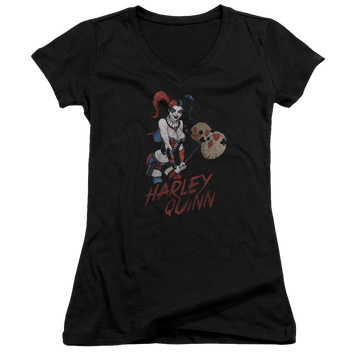 Harley Quinn Harley Hammer - Juniors V-Neck T-Shirt Juniors V-Neck T-Shirt Harley Quinn