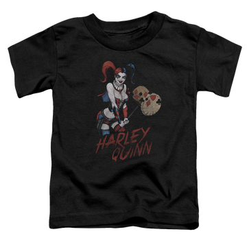 Black toddler t-shirt with Harley Quinn Harley Hammer graphic