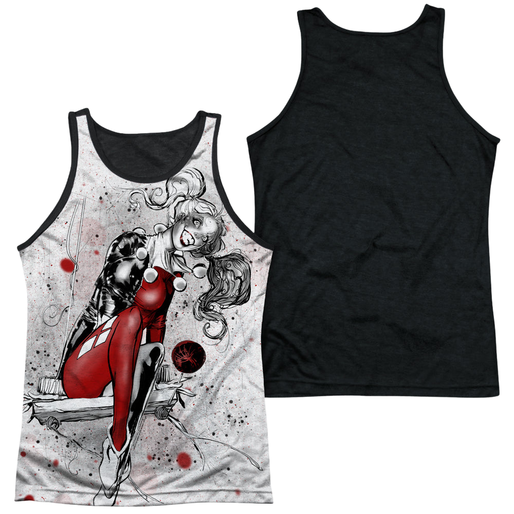Harley Quinn Harley Sketch Sub - Men's Black Back Tank Top Men's Black Back Tank Harley Quinn