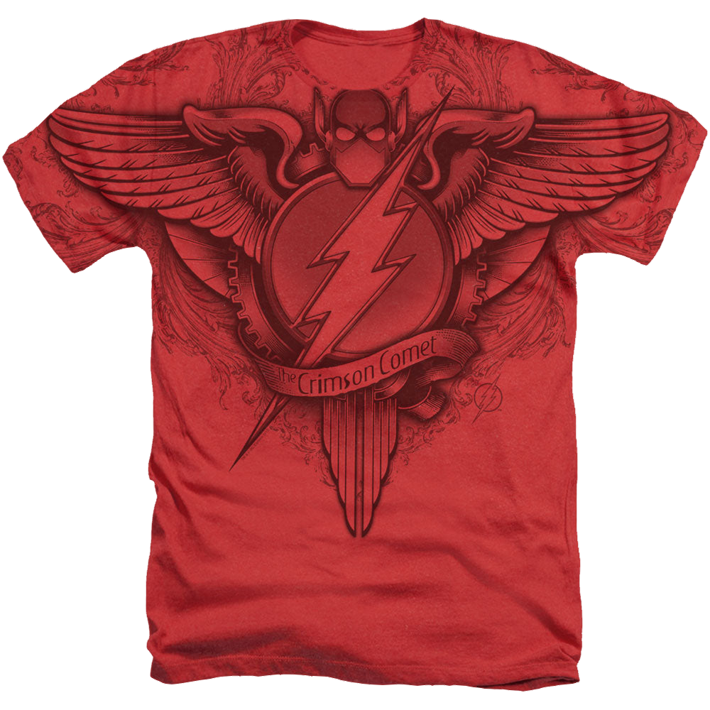Flash, The Flash Winged Logo - Men's All-Over Heather T-Shirt Men's All-Over Heather T-Shirt The Flash