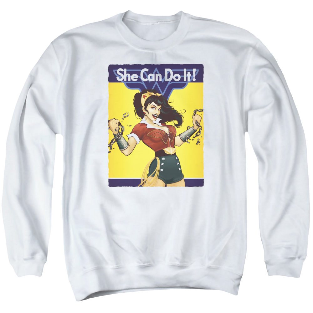 Justice League Wonder Bombshell Men's Crewneck Sweatshirt Men's Crewneck Sweatshirt Wonder Woman