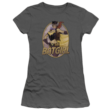 Charcoal juniors t-shirt with Batman Batgirl Bombshell graphic