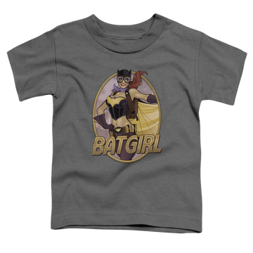Charcoal toddler t-shirt with Batman Batgirl Bombshell graphic