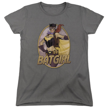 Charcoal women's t-shirt with Batman Batgirl Bombshell graphic