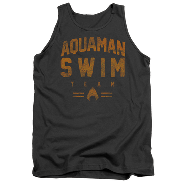 Charcoal men's tank with Aquaman Swin Team graphic