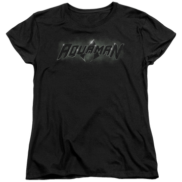 Black women's t-shirt with Aquaman Title graphic